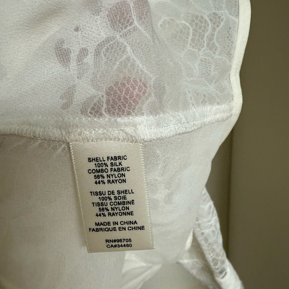 NWT Rebecca Taylor Ivory Silk Blouse $395 - Picture 5 of 6